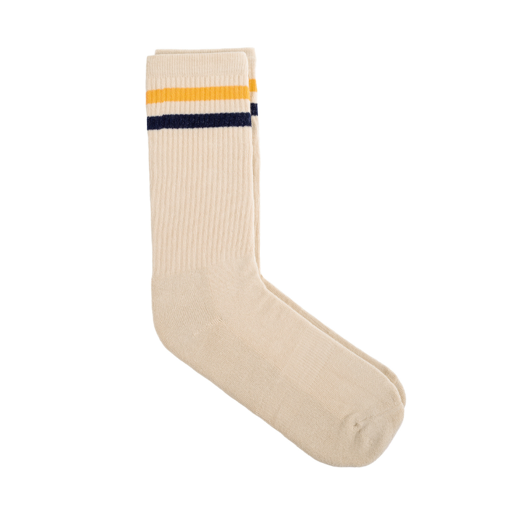 Meias atléticas - Vintage - listas amarelo e azul