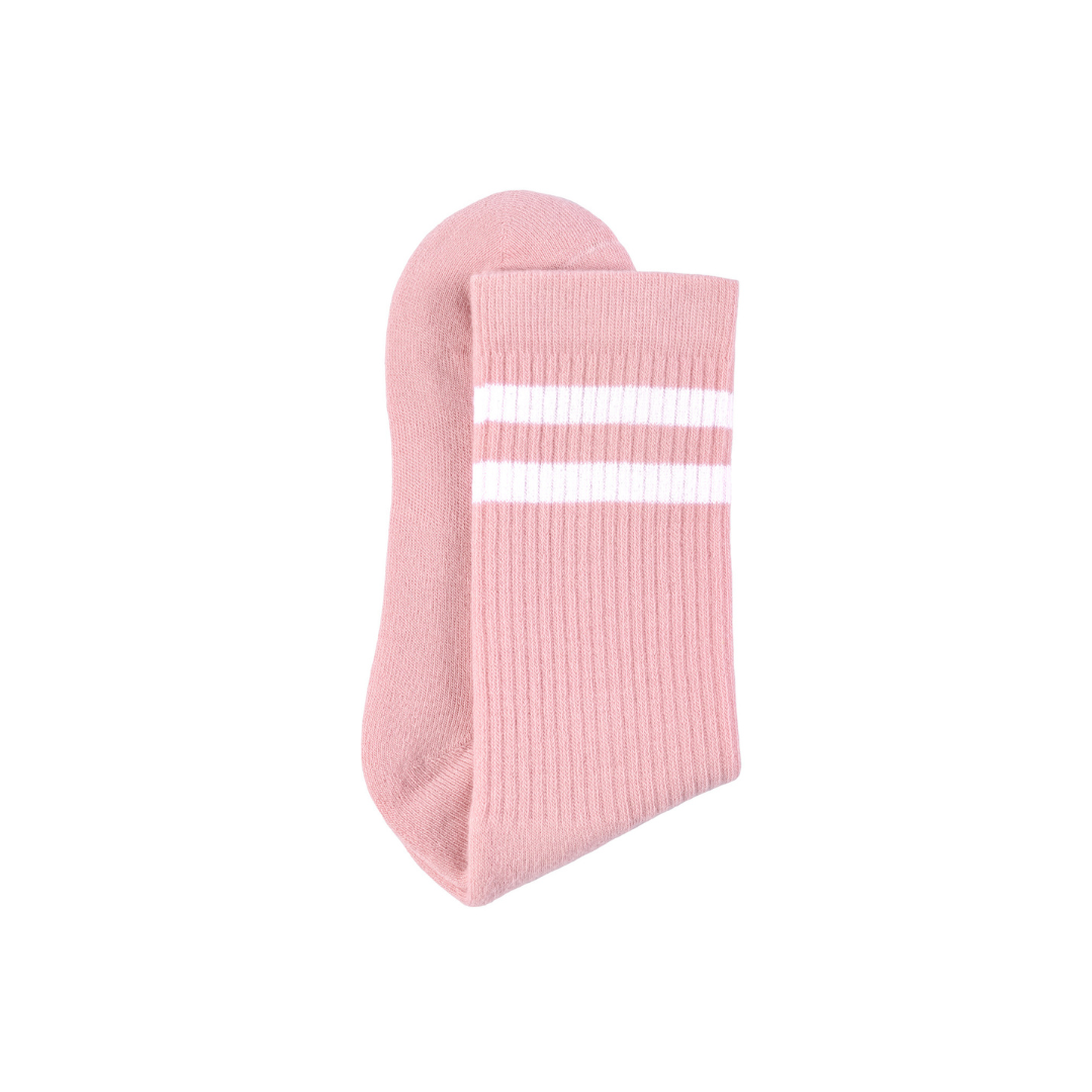 Athletic socks - double stripes pink/white