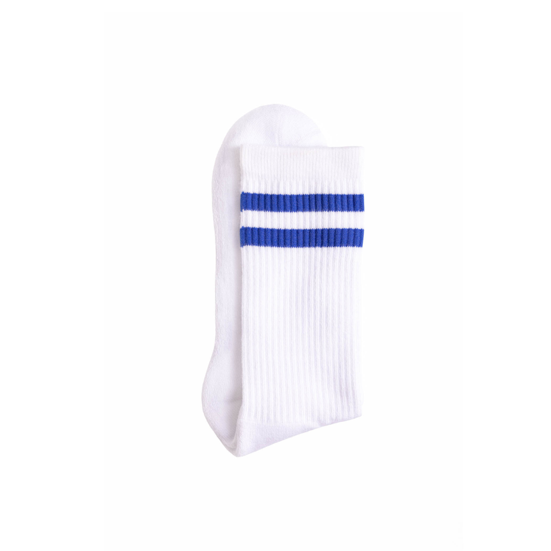 Athletic socks - Double stripes white/blue
