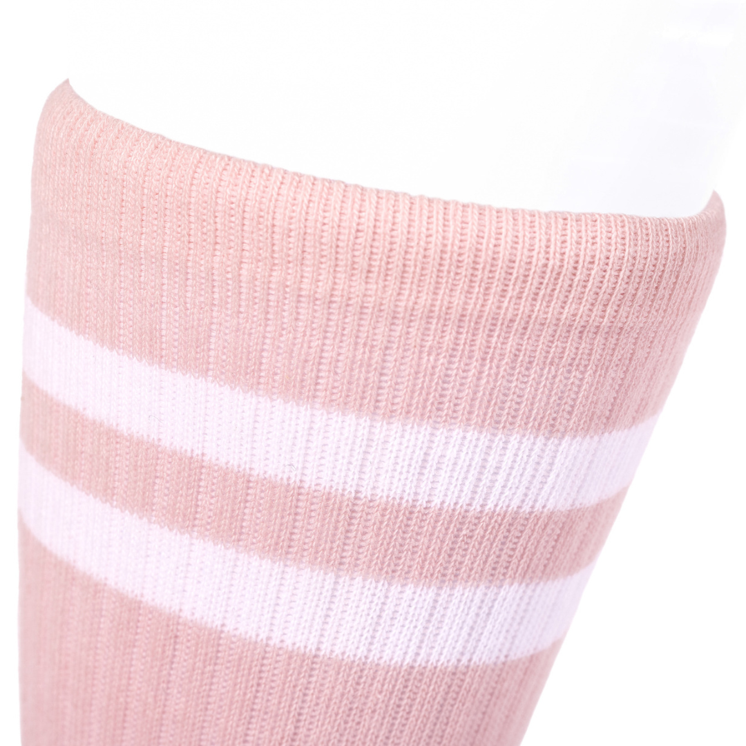 Athletic socks - double stripes pink/white