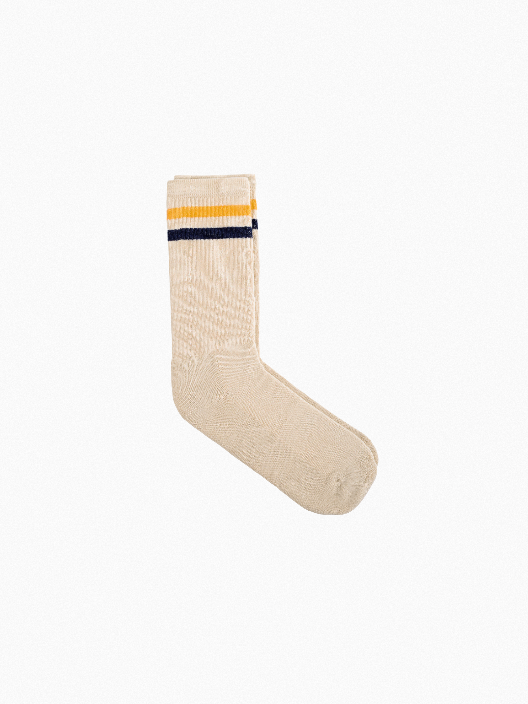 Athletic socks - Vintage - double stripes yellow/blue