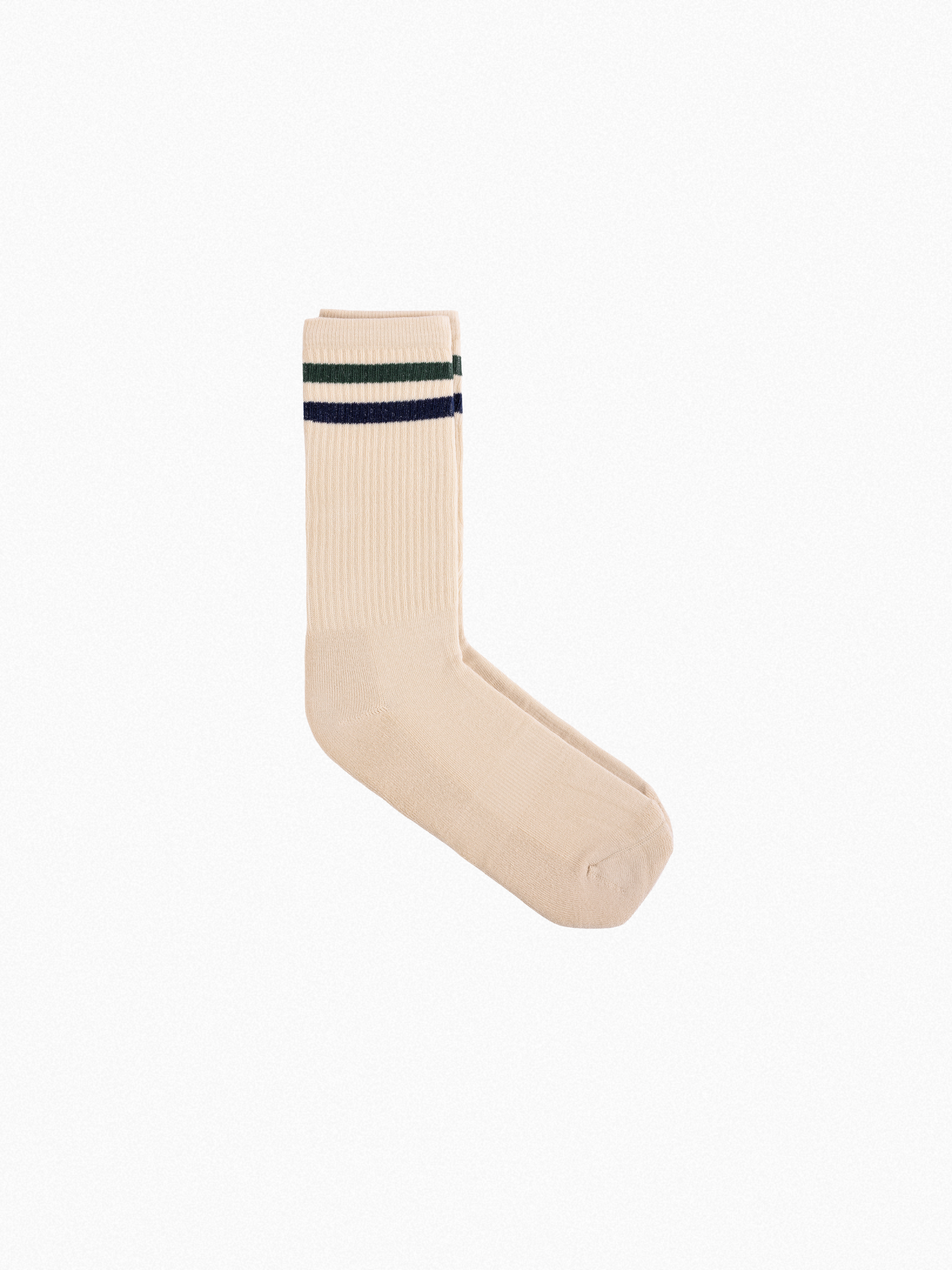 Athletic socks - Vintage - double stripes green/blue