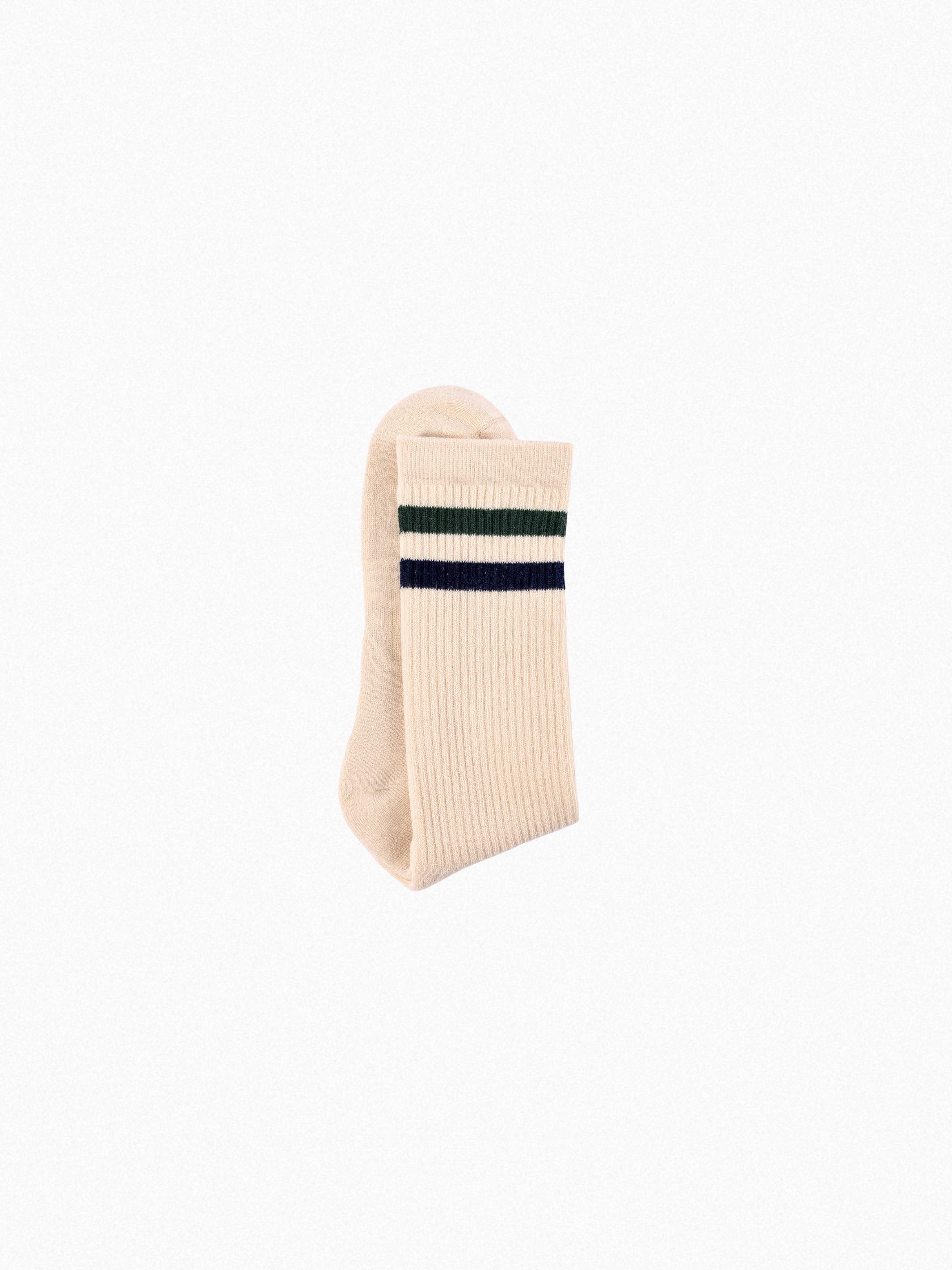 Athletic socks - Vintage - double stripes green/blue