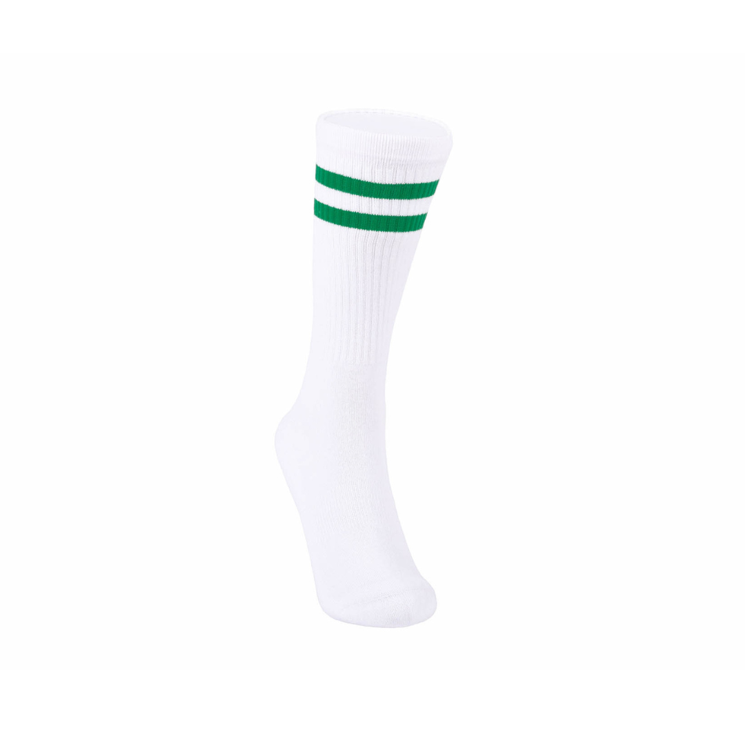 Athletic socks  - Double stripes white/green