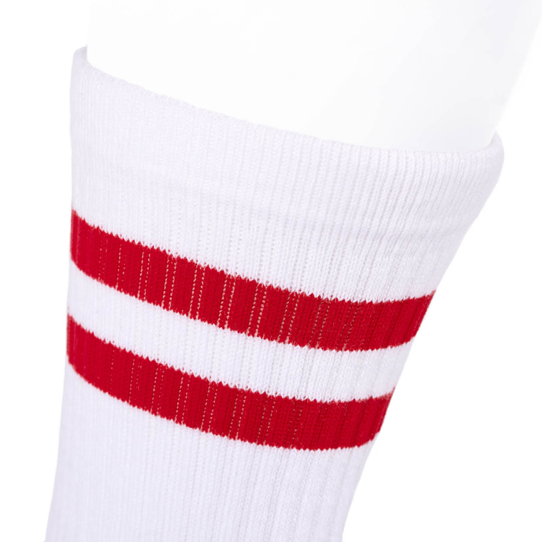 Athletic socks  - Double stripes white/red