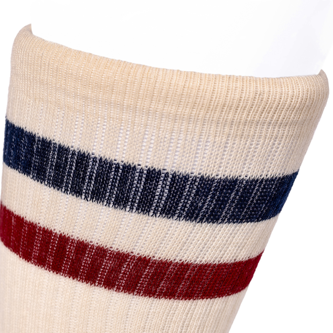 Meias atléticas - Vintage - listas vermelho e azul