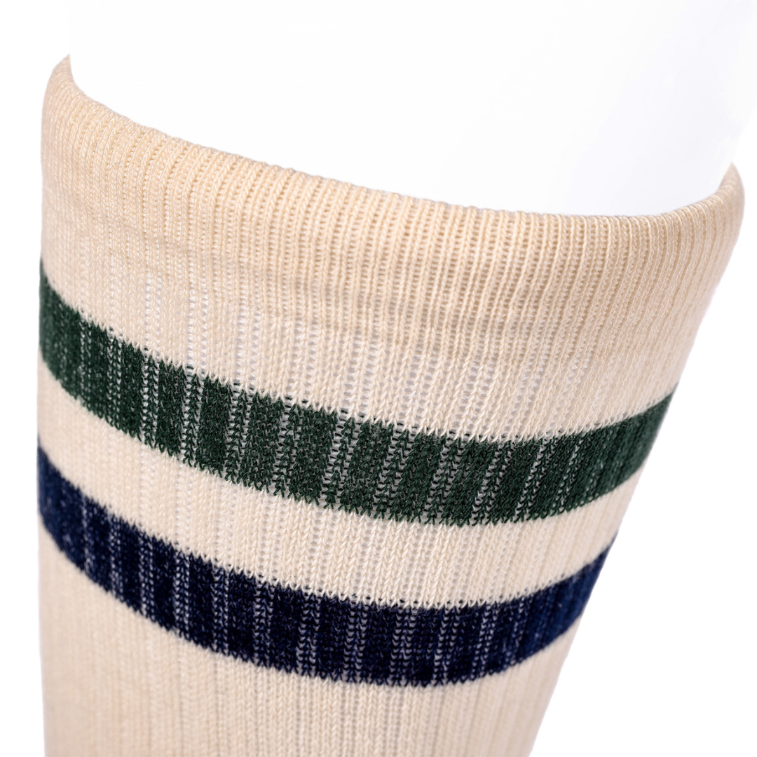 Meias atléticas - Vintage - listas verde e azul