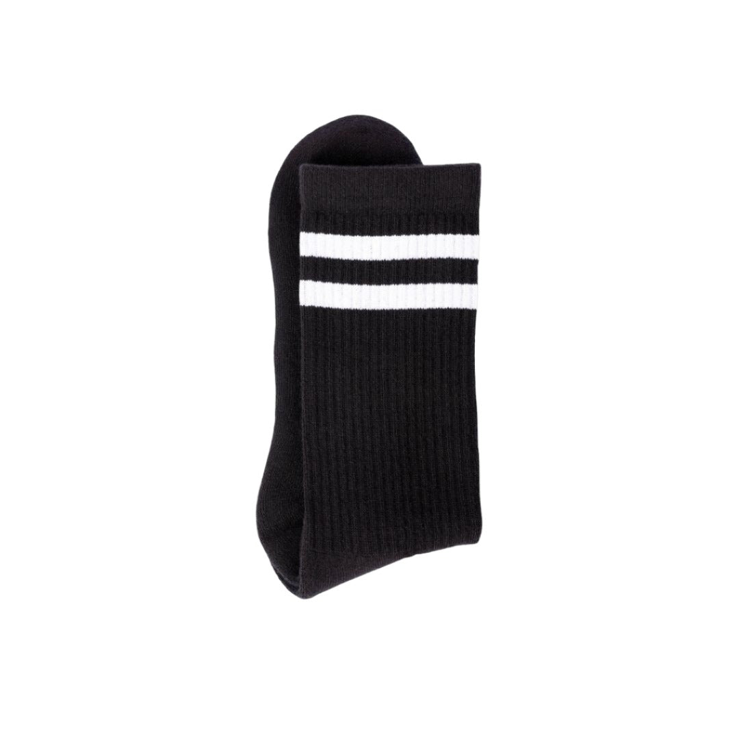 Athletic socks - Double stripes black/white